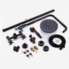 Exposed Bathroom Mixer Shower System Rainfall Shower Plumbing Set with Handheld Shower in Antique Black