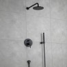 Baking Vanish In-Wall Black Bathroom Shower Faucet Elegant Shower Faucet