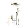 Optional Brushed Gold Shower Faucet System 8/10/12 Inch Top Shower Head (Embedded Box Included)