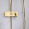 Contemporary Exposed Bathroom Shower System with Gold Brass Bath Shower Mixer Tap