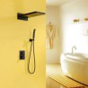 Luxury Wall Mounted Rain Shower Faucet Modern Solid Black Shower Faucet