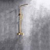 Brass Shower Faucet System 10 Inch Top Sprayer Brushed Gold Shower Faucet Set