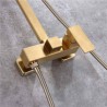 Brass Shower Faucet System 10 Inch Top Sprayer Brushed Gold Shower Faucet Set