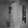 Bathroom Thermostatic Shower System with Spray Gun and Rainfall Shower Head