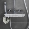 Bathroom Thermostatic Shower System with Spray Gun and Rainfall Shower Head