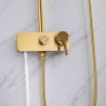 Contemporary Exposed Bathroom Shower System with Gold Brass Bath Shower Mixer Tap