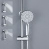 Wall Mount Smart Thermostatic Bath Faucet Round Head LED Digital Shower Set