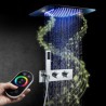 LED Rainfall Multi Function Massage Shower Set 304 Stainless Steel Shower Head Panel System