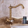 Single Hole Antique Brass Bathroom Sink Tap with Two Handles