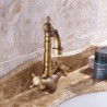 Single Hole Antique Brass Bathroom Sink Tap with Two Handles