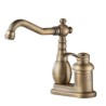 4 Inch Antique Brass Centerset Bathroom Faucet with Single Handle Mixer Tap