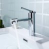 Chrome/Black Bathroom Sink Faucet Modern Basin Tap Rotatable Spout