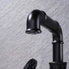 Black Basin Tap Deck Mounted Brass Countertop Faucet in Industrial Style