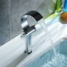 Waterfall Arc Basin Tap Chrome Deck Mounted Faucet Modern Bathroom Sink Faucet