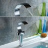 Waterfall Arc Basin Tap Chrome Deck Mounted Faucet Modern Bathroom Sink Faucet