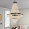 For Living Room 9 Light Classic Crystal Chandelier Black Empire Style Pendant Light