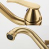 Classical Bathroom Mixer Tap with Brushed Gold Stainless Steel Basin Faucet (Short)