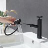 Industrial Style Black Pull-Out Basin Faucet Brass Countertop Tap