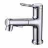 Black/Chrome Color Optional Pull-Out Basin Mixer Tap Countertop Faucet with Unique Rinser Sprayer Function