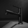 Black/Chrome Color Optional Pull-Out Basin Mixer Tap Countertop Faucet with Unique Rinser Sprayer Function