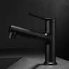 Black/Chrome Color Optional Pull-Out Basin Mixer Tap Countertop Faucet with Unique Rinser Sprayer Function