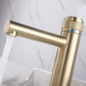 Bathroom Countertop Mixer Tap Brass Basin Faucet Creative Push Button Switch Design (Short)