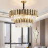 Living Room Bedroom Modern Round Glass Pendant Light Stable Stainless Steel Ceiling Lamp