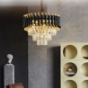 Living Room Bedroom Modern Pyramid Glass Pendant Light Chandelier