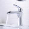 Chrome Deck Mounted Basin Sink Bathroom Faucet Hot Cold Water Basin Mixer Taps