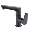 Liftable Deck Mounted Counter Tap with Black Pull-out Basin Faucet