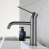 Gun Grey Bathroom Sink Faucet Copper Basin Mixer Tap Simplicity