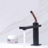 Black/Chrome Color Modern Single Lever Basin Mixer Brass Countertop Faucet (Short)