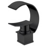 Arc-Shaped Water Outlet Chrome/Black Waterfall Basin Tap