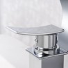 Arc-Shaped Water Outlet Chrome/Black Waterfall Basin Tap