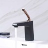 Creative Rosy Gold Handle Countertop Short Mixer Faucet with Black Single Lever Basin Tap