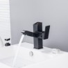 Creative LED Digital Display Black Brass Pull-Out Basin Tap