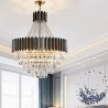 Circular Glass Chandelier Nordic Stainless Steel Pendant Light Bedroom Living Room