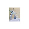 Glass Basin Mixer Tap Single Glass Waterfall Bathroom Sink Vanity Faucet (Tall)