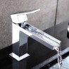 Deck Mounted Basin Tap Modern Chrome Bathroom Sink Faucet