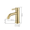 Stainless Steel Bathroom Sink Tap with Brushed Gold Basin Faucet