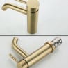 Stainless Steel Bathroom Sink Tap with Brushed Gold Basin Faucet