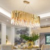 Oval Shaped Ceiling Light Living Room Kitchen Island Golden Modern Glass Pendant Light