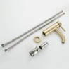 Stainless Steel Bathroom Sink Tap with Brushed Gold Basin Faucet