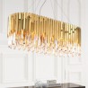 Oval Shaped Ceiling Light Living Room Kitchen Island Golden Modern Glass Pendant Light