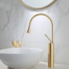 Black/White/Gold Water Drop Bathroom Sink Faucet Curved Single Handle Basin Tap