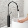 Black/White/Gold Water Drop Bathroom Sink Faucet Curved Single Handle Basin Tap