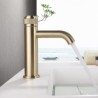 Bathroom Countertop Mixer Tap Brass Basin Faucet Creative Push Button Switch Design (Short)