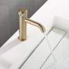 Bathroom Countertop Mixer Tap Brass Basin Faucet Creative Push Button Switch Design (Short)