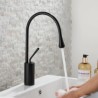 Black/White/Gold Modern Black High Lever Bathroom Sink Tap Single Handle Faucet