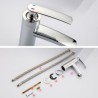 Deck Mount Bathroom Tap Chrome Basin Faucet Contemporary Bathroom Sink Faucet